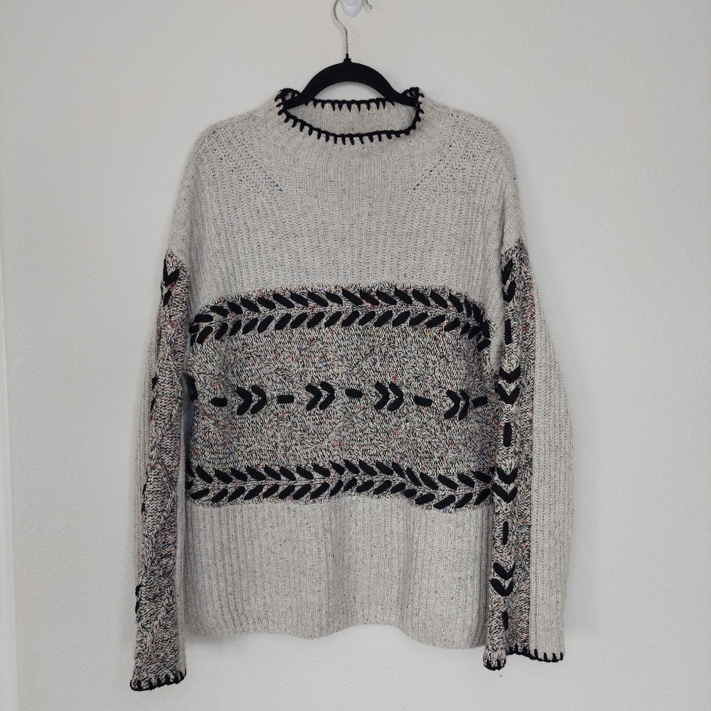 Rails Raini Heather Cable Knit Sweater Size Large - Picture 3 of 11